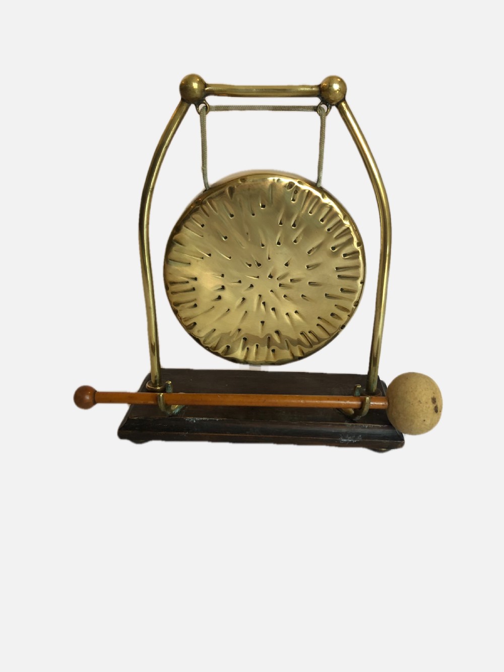 Antique Edwardian Brass Table Gong