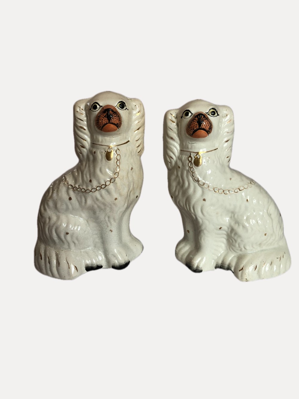 Pair of Antique Victorian Staffordshire Dogs View II