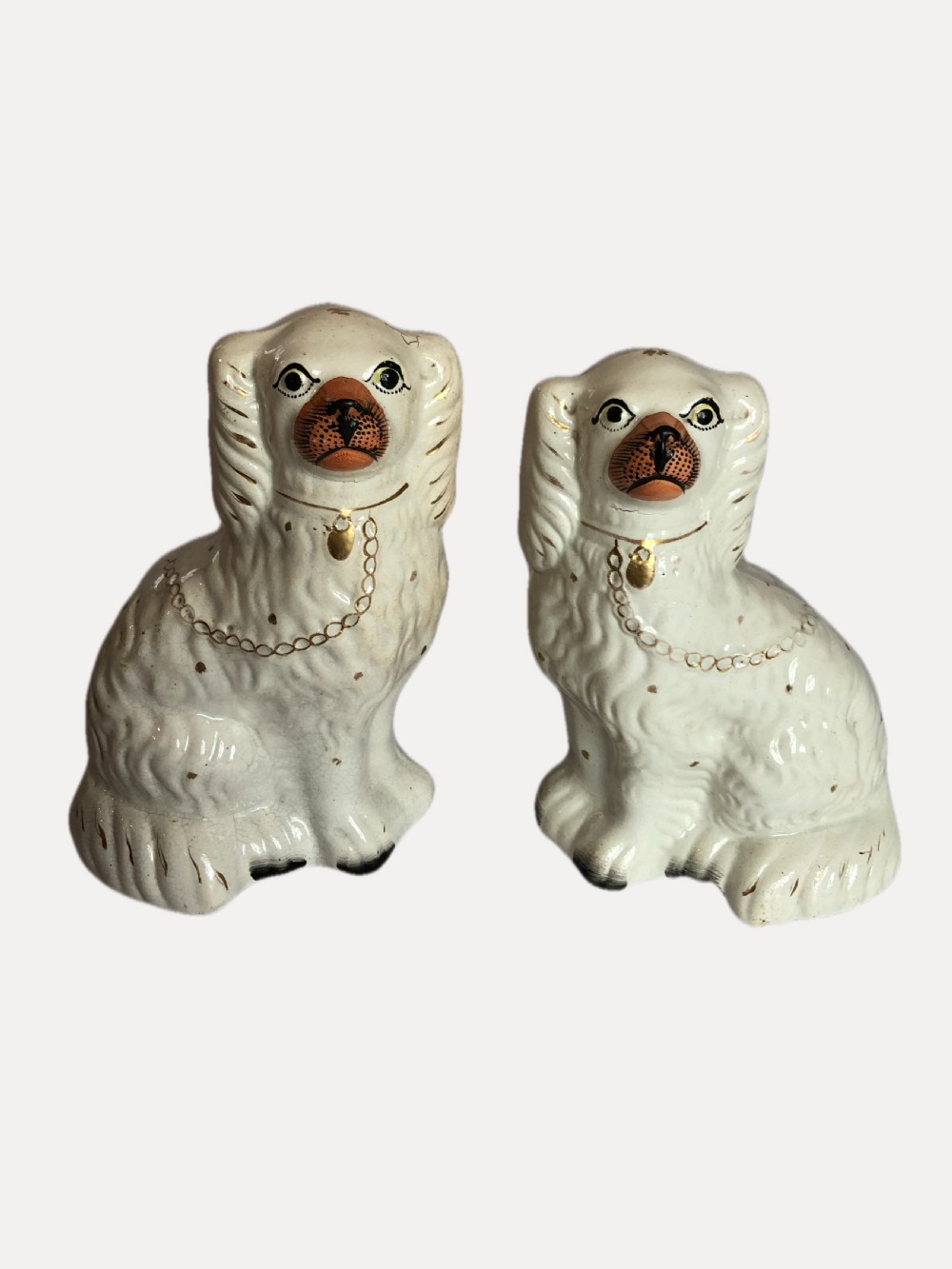 Pair of Antique Victorian Staffordshire Dogs View III