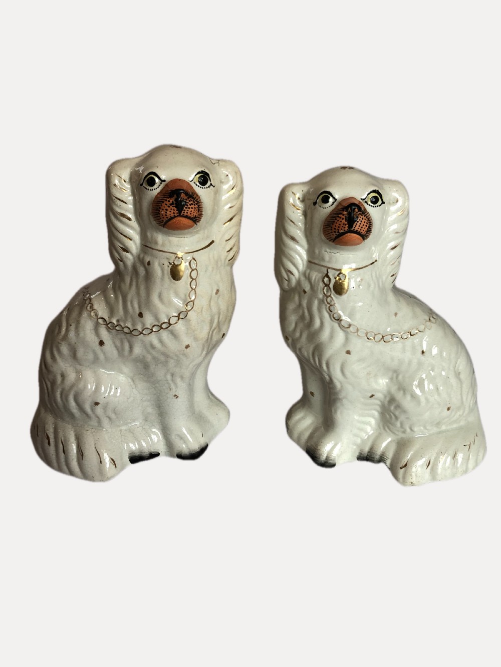 Pair of Antique Victorian Staffordshire Dogs View V