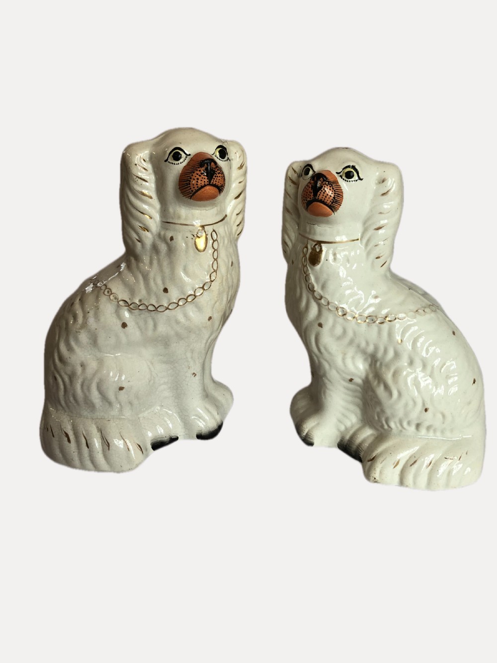 Pair of Antique Victorian Staffordshire Dogs View VI