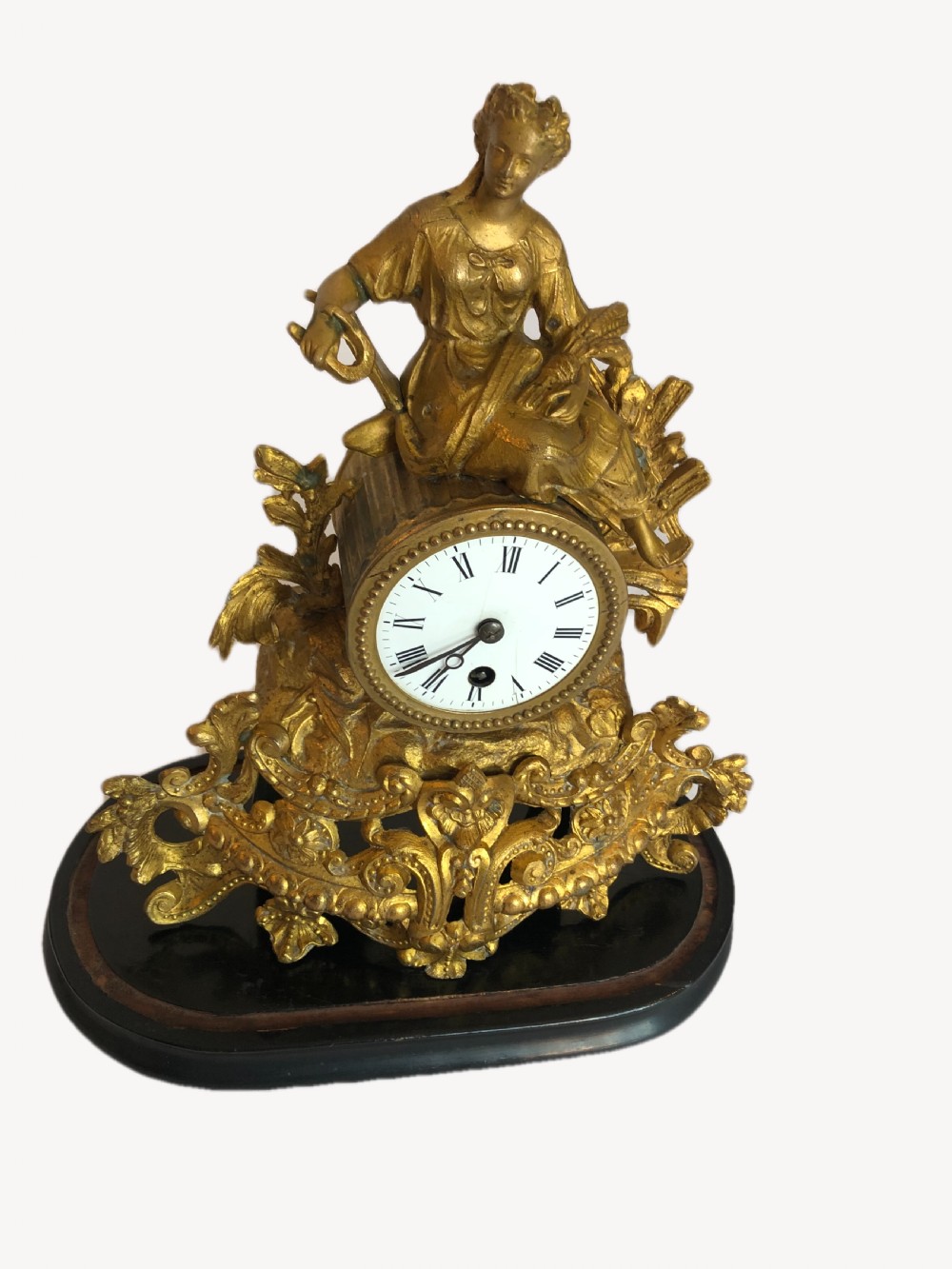 Antique Victorian French Ornate Gilded Mantle clock View IV
