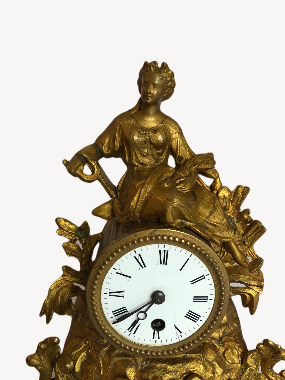 Antique Victorian French Ornate Gilded Mantle clock View VI