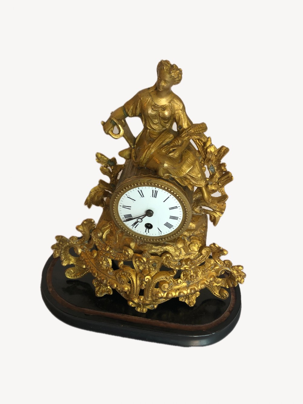 Antique Victorian French Ornate Gilded Mantle clock View VII