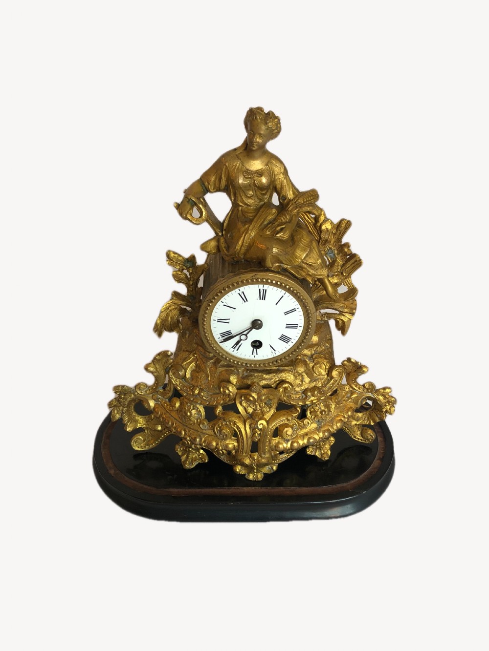 Antique Victorian French Ornate Gilded Mantle clock View VIII