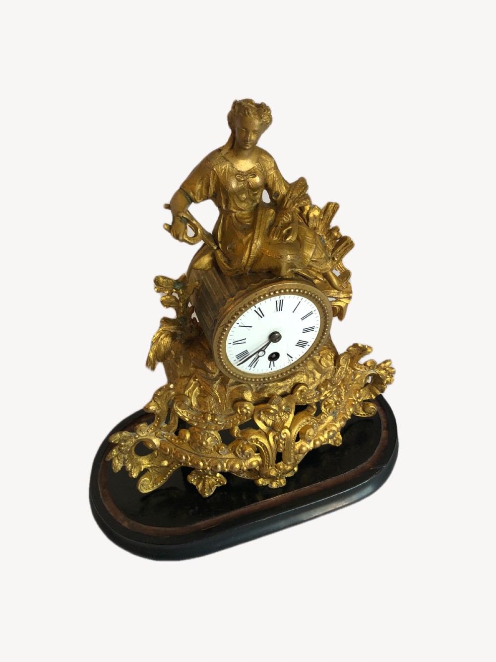 Antique Victorian French Ornate Gilded Mantle clock View XIII