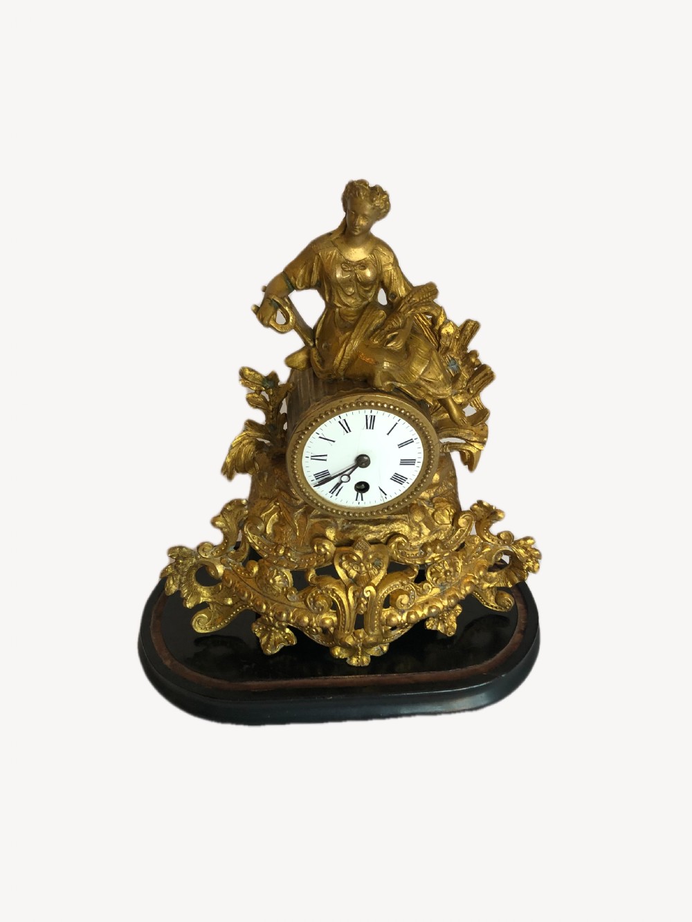 Antique Victorian French Ornate Gilded Mantle clock View XIV