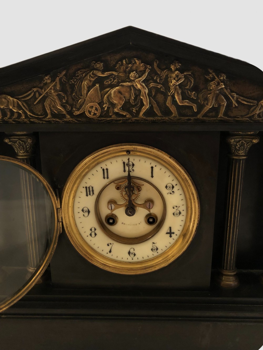Antique Victorian Quality Marble Mantle Clock View IV