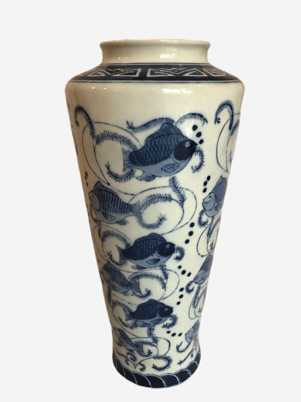 Pair of Antique Chinese Blue & White Vases View V