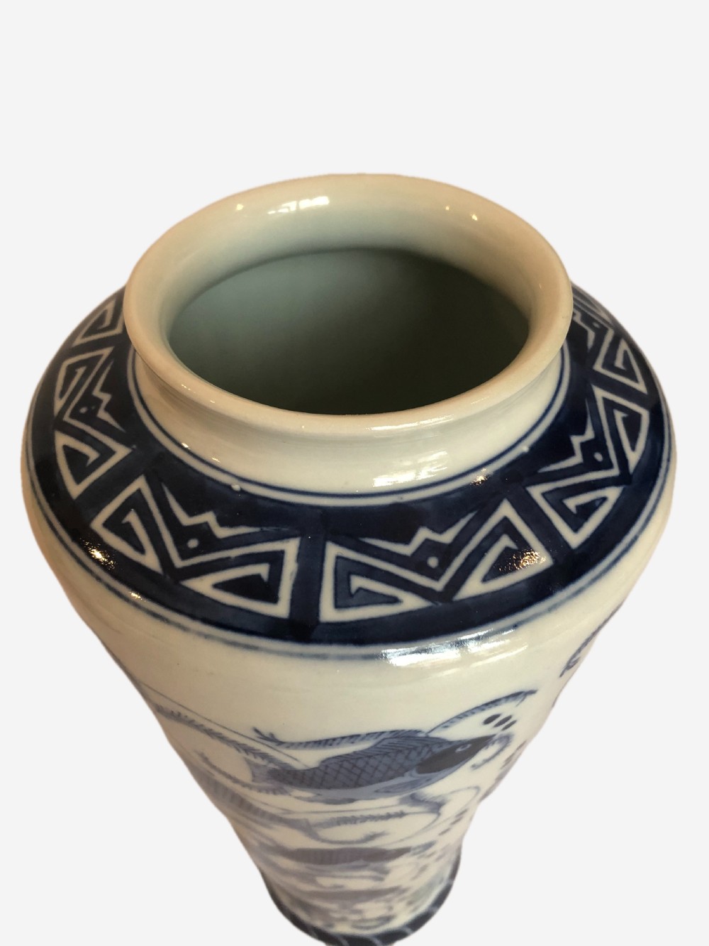 Pair of Antique Chinese Blue & White Vases View VI