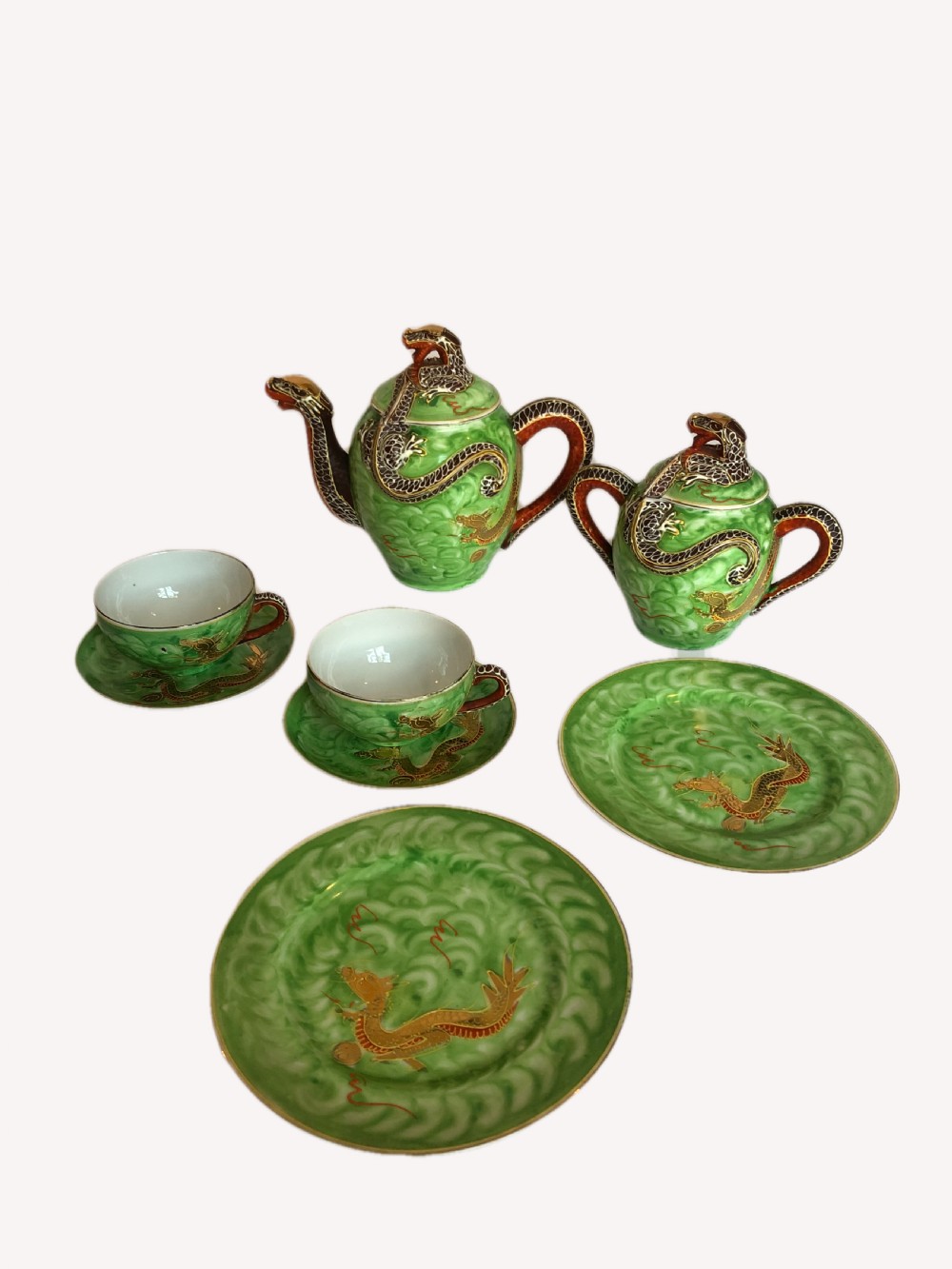 Unique Antique Japanese Part Tea Set