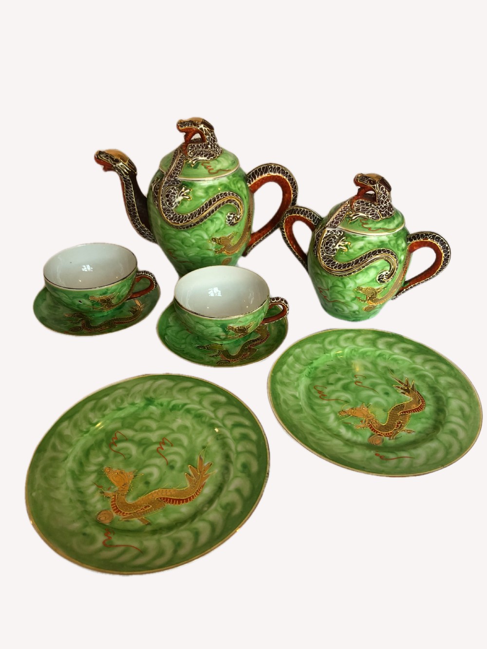 Unique Antique Japanese Part Tea Set View V