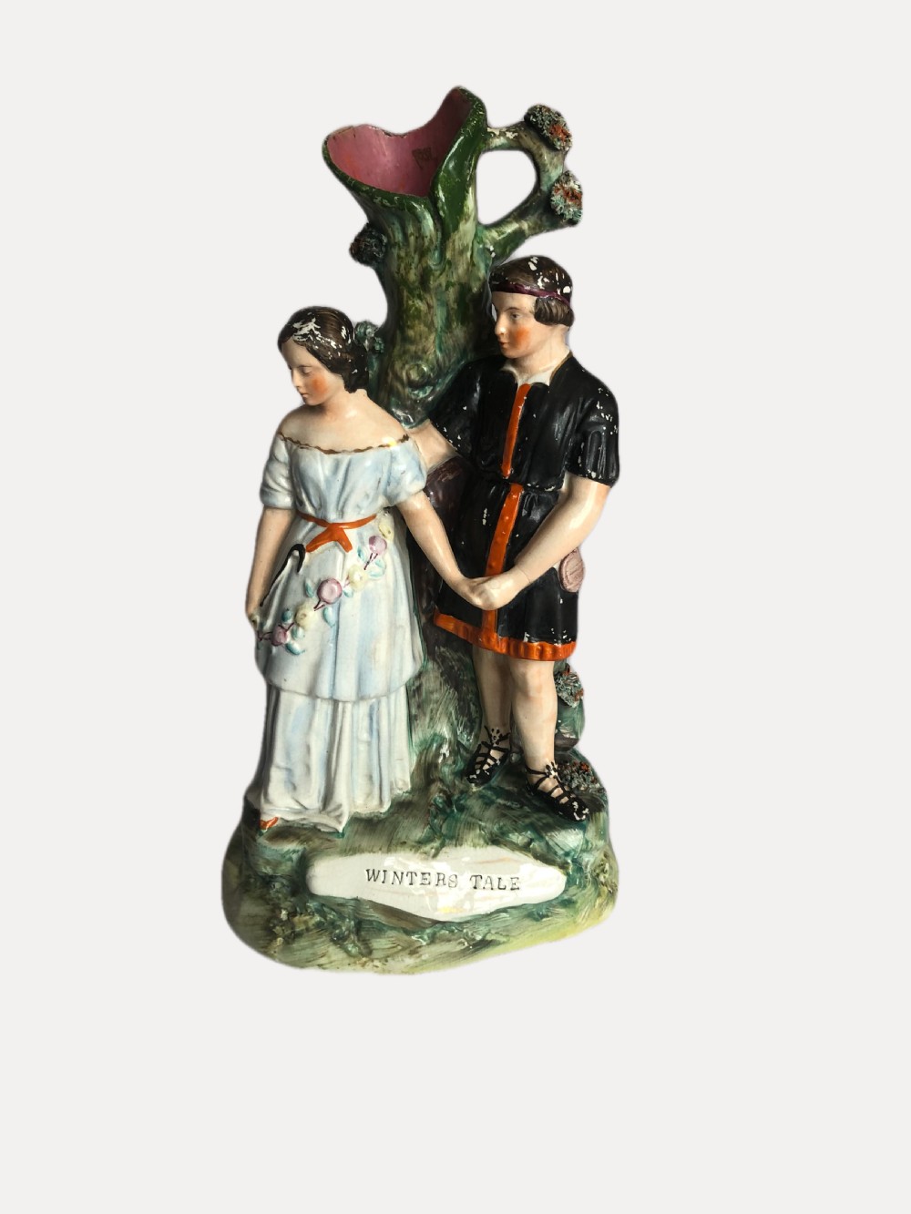 Antique Victorian Winters Tale Staffordshire Figure View VI