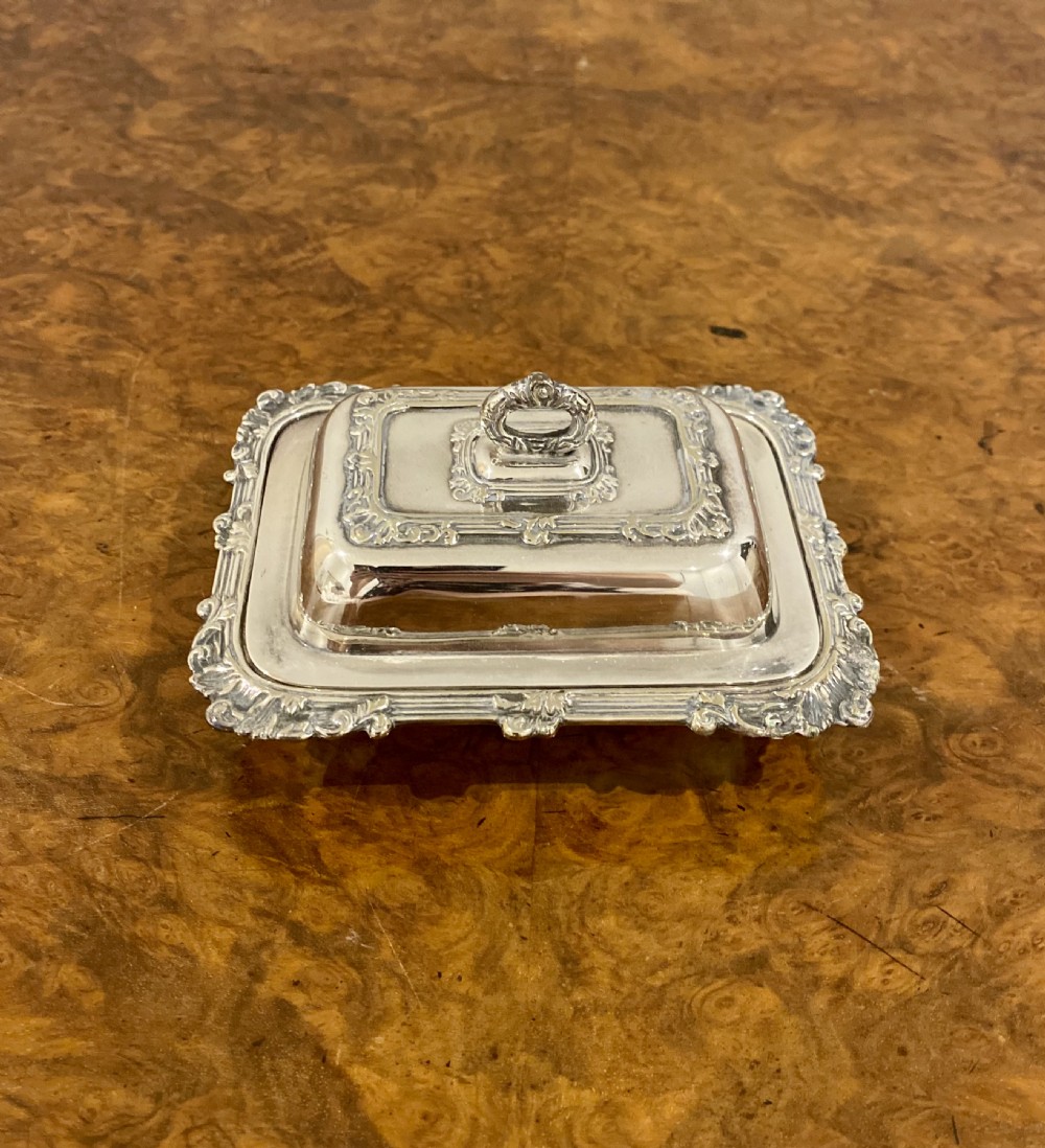 Antique Edwardian Quality Silver Plated Ornate Butter Dish