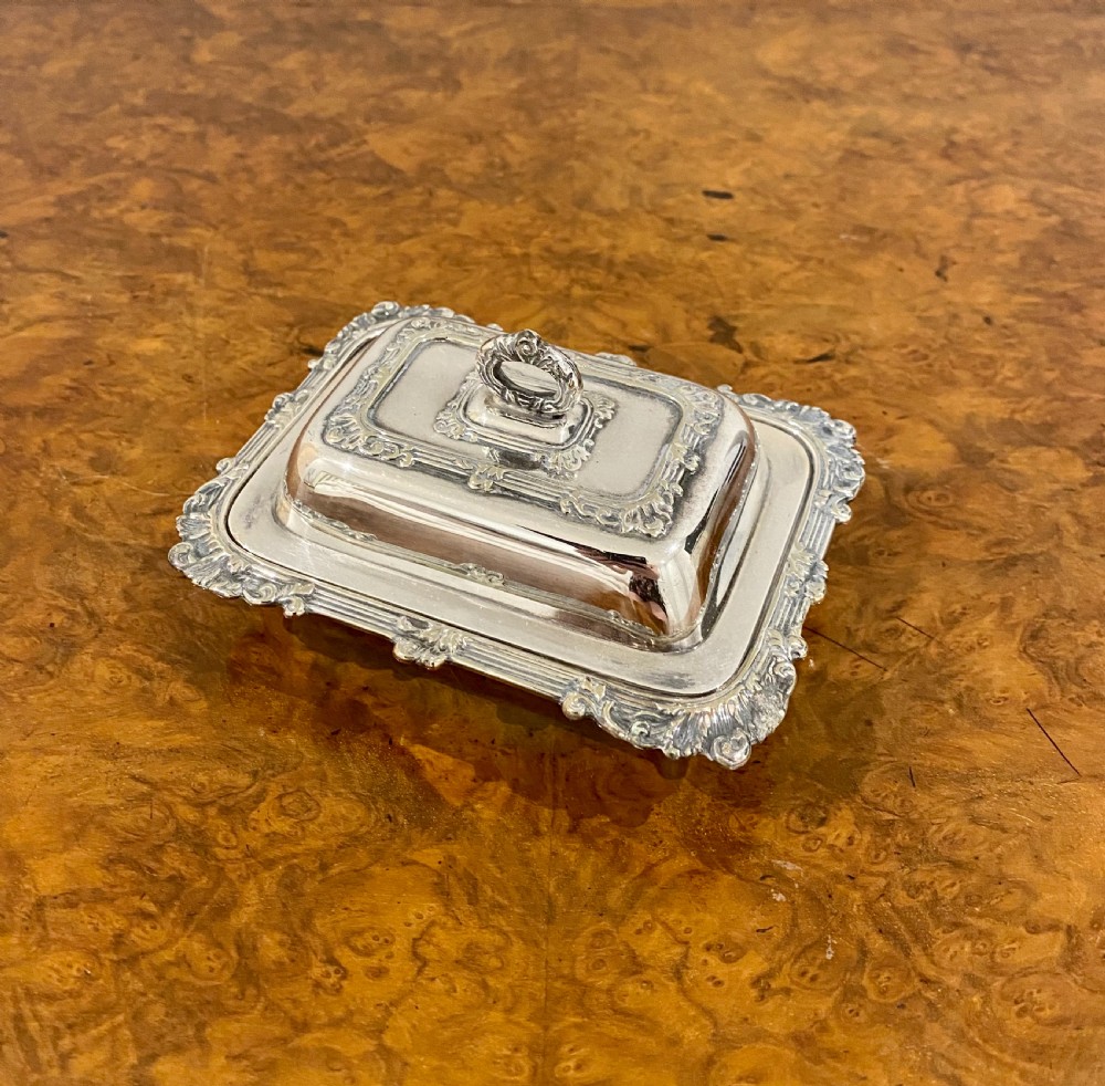 Antique Edwardian Quality Silver Plated Ornate Butter Dish View V