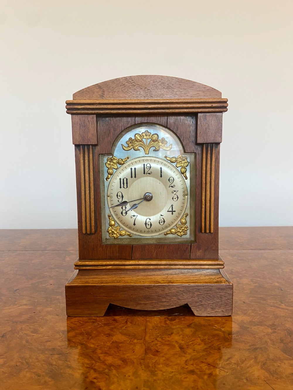 Antique Edwardian Walnut Mantle Clock View III