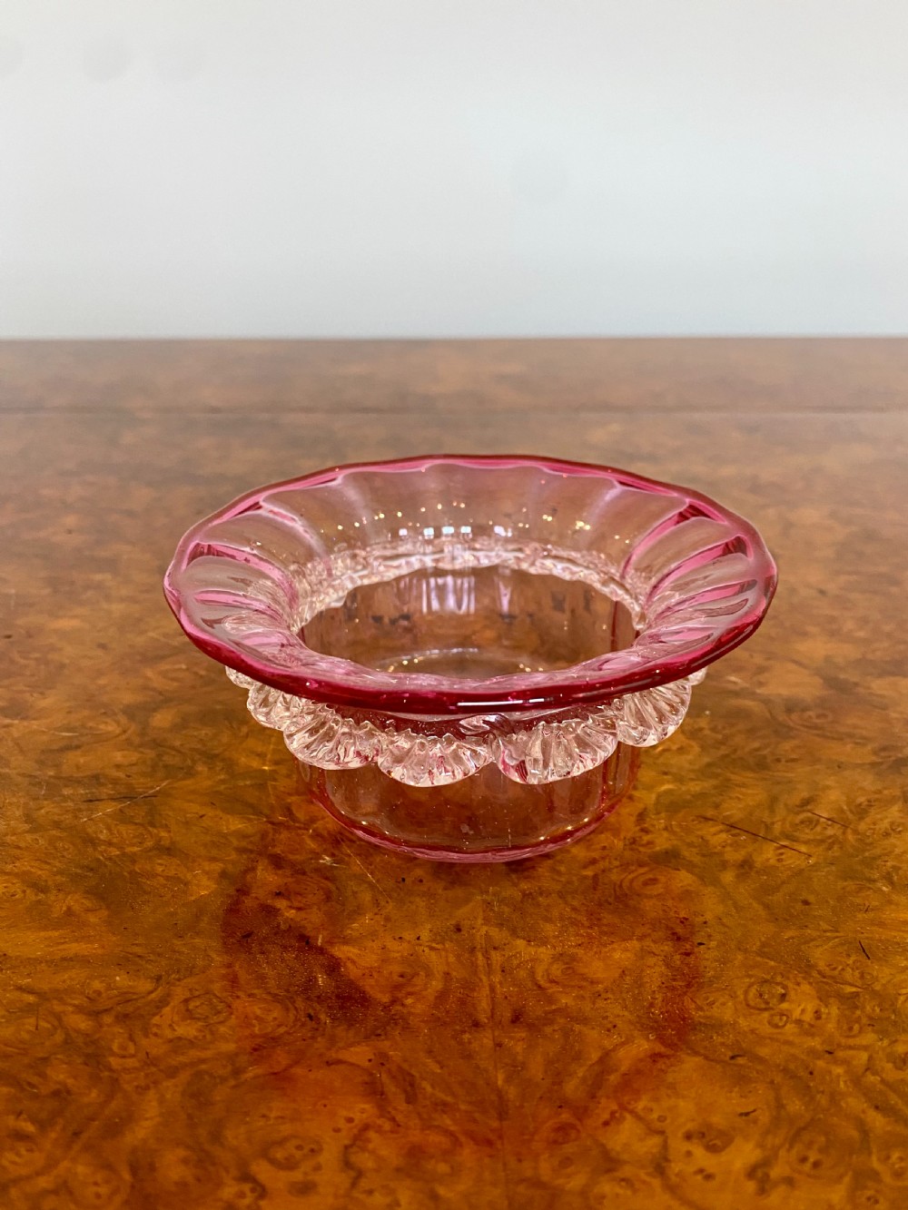 Small Antique Victorian Quality Cranberry Glass Bowl View III