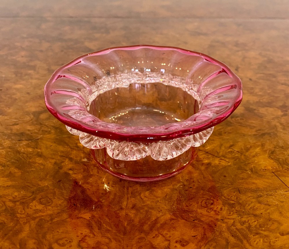 Small Antique Victorian Quality Cranberry Glass Bowl View II