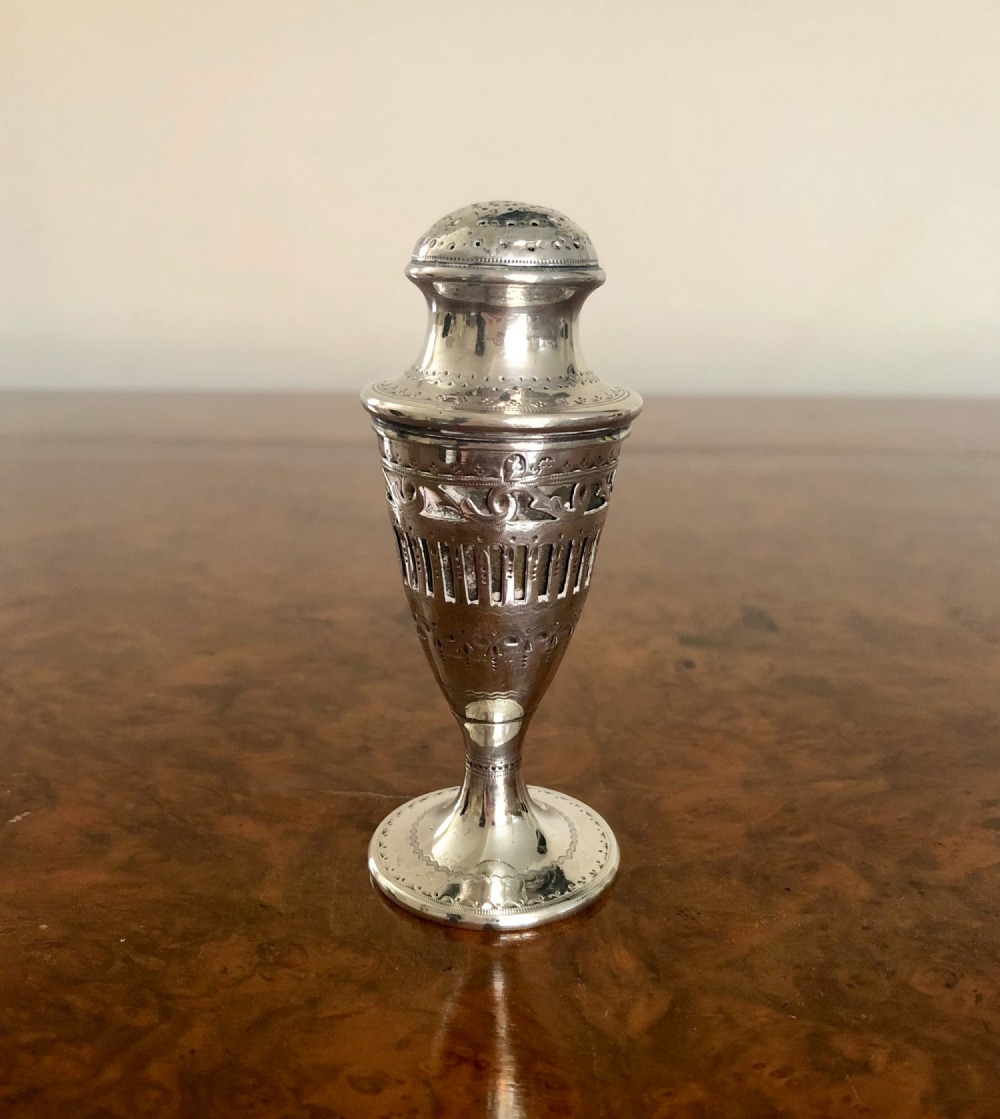 Antique Victorian White Metal Pepper Pot