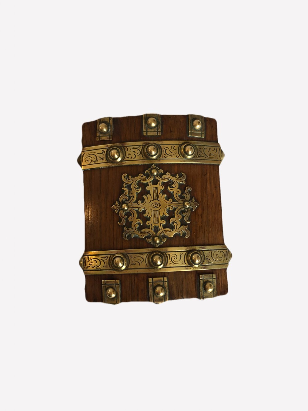 Quality Small Antique Victorian Oak & Brass Watch Box View VII