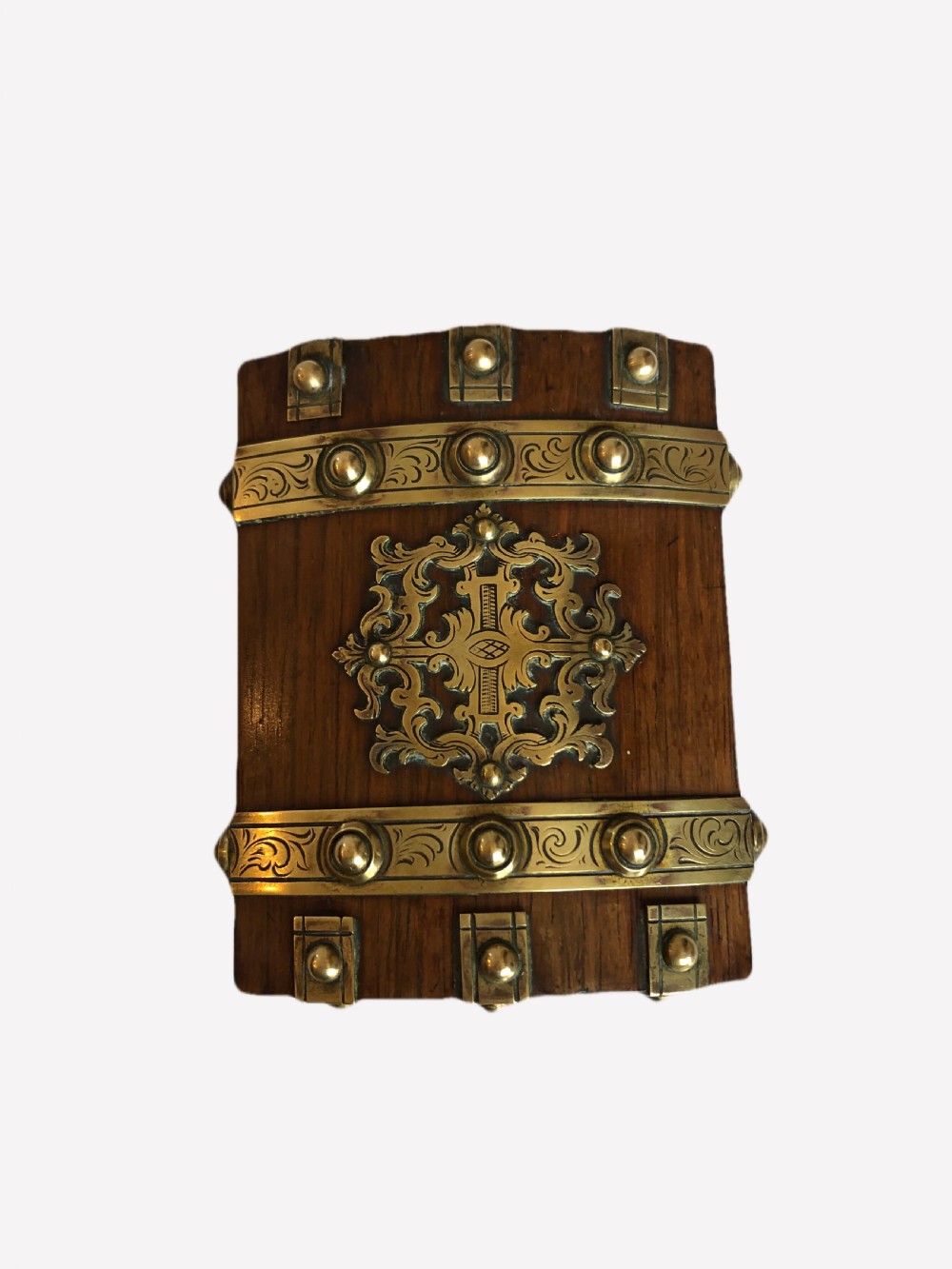 Quality Small Antique Victorian Oak & Brass Watch Box View VI