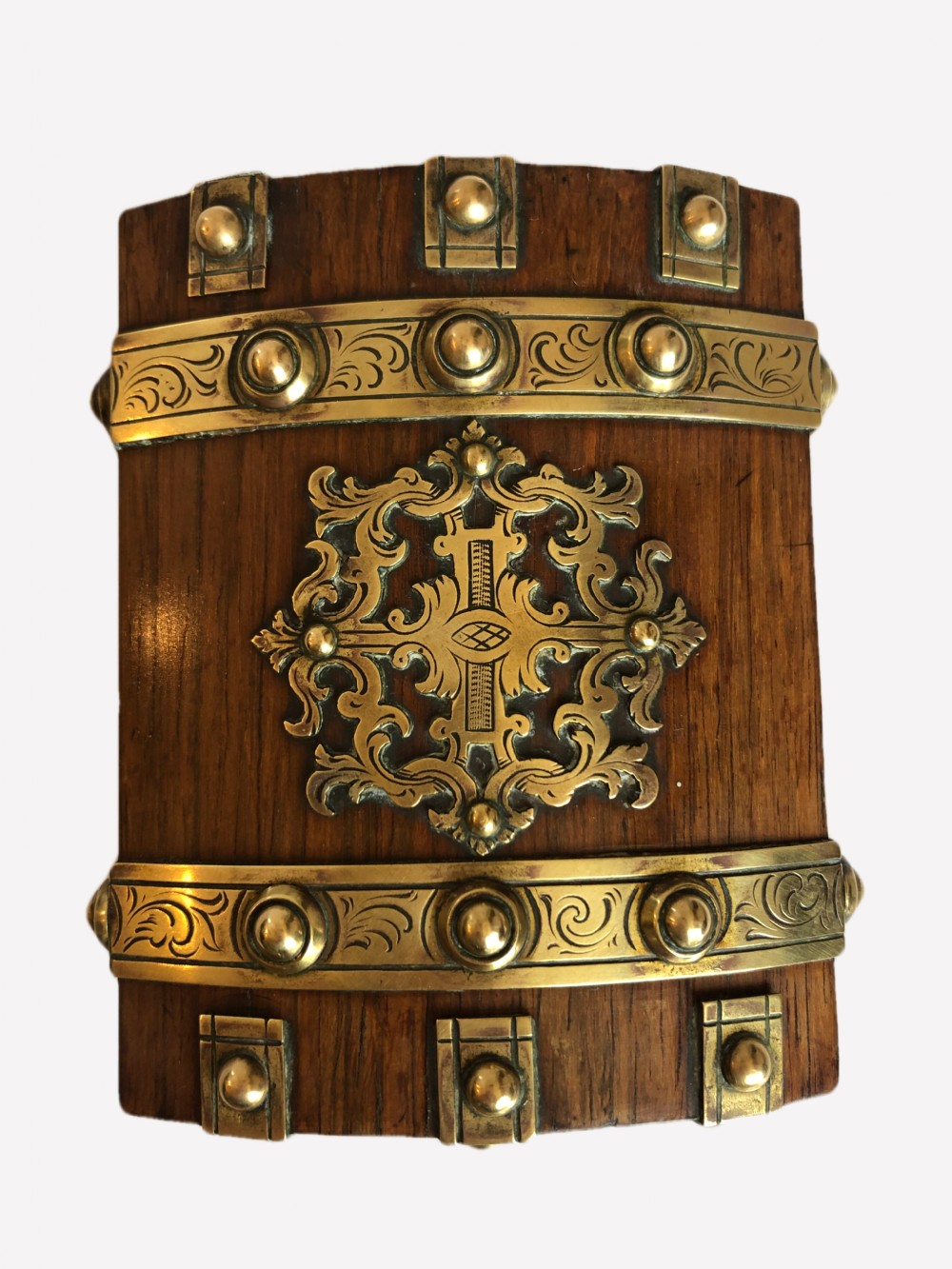 Quality Small Antique Victorian Oak & Brass Watch Box