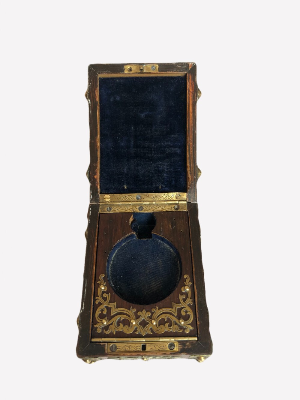 Quality Small Antique Victorian Oak & Brass Watch Box View XIII