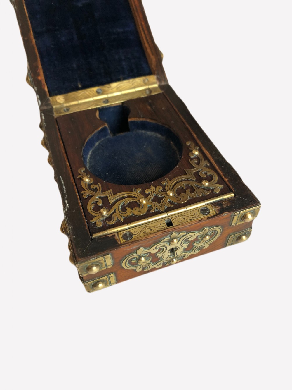 Quality Small Antique Victorian Oak & Brass Watch Box View XIV