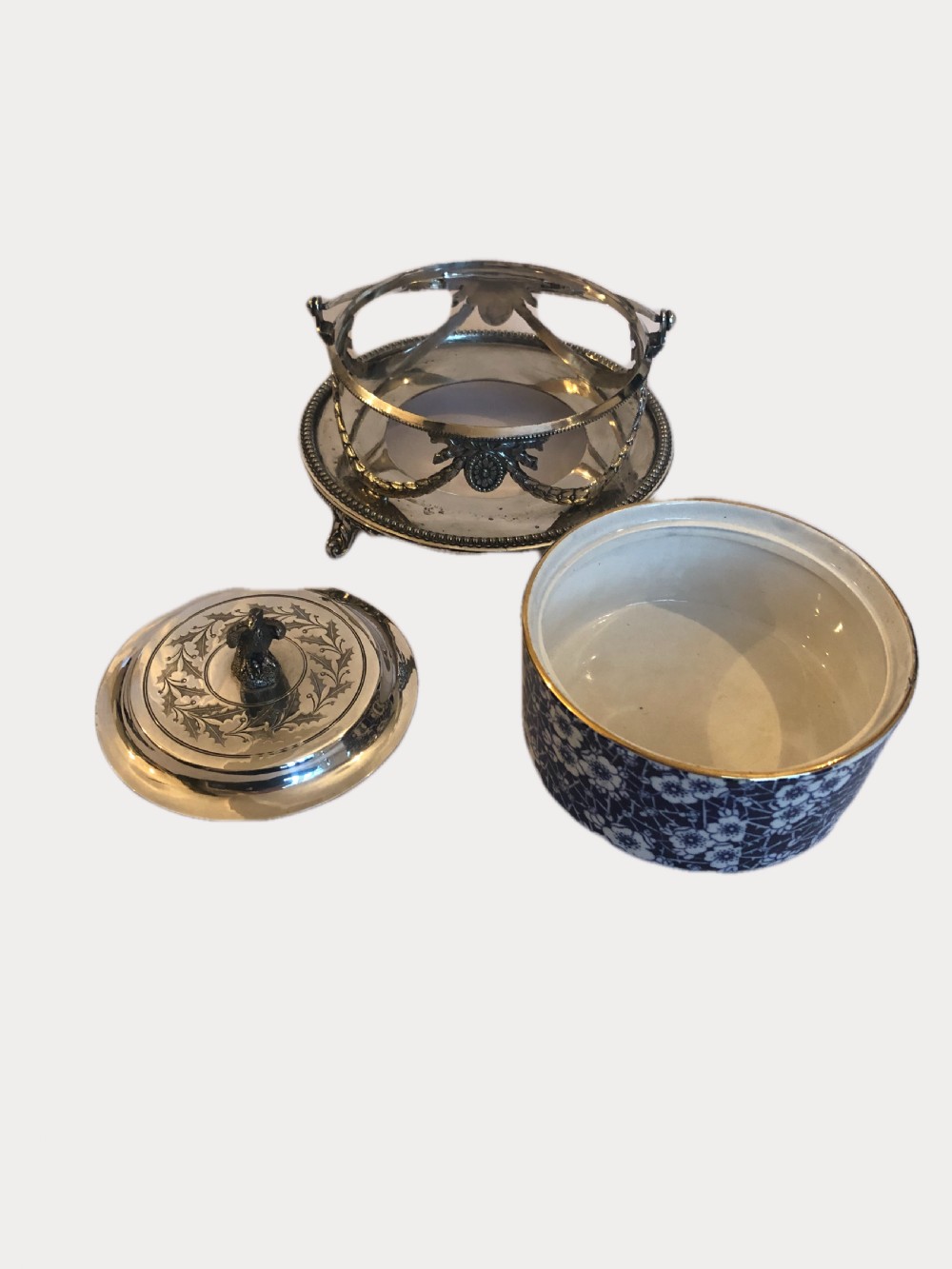 Quality Victorian Silver Plated Ornate Butter Dish View V
