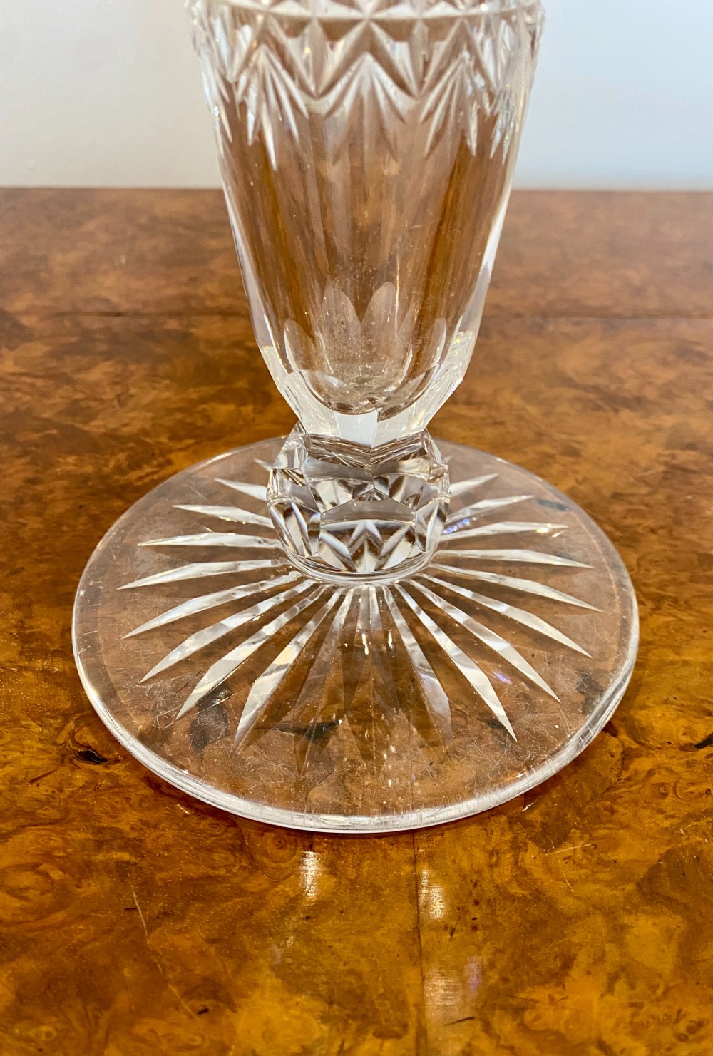 Large Antique Edwardian Quality Cut Glass Vase View IV