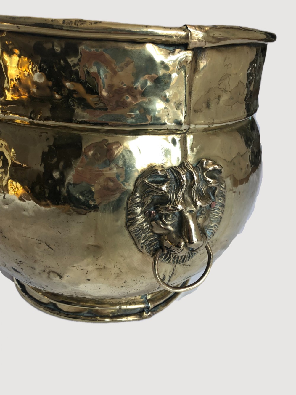 Large Antique Victorian Brass Jardiniere View V