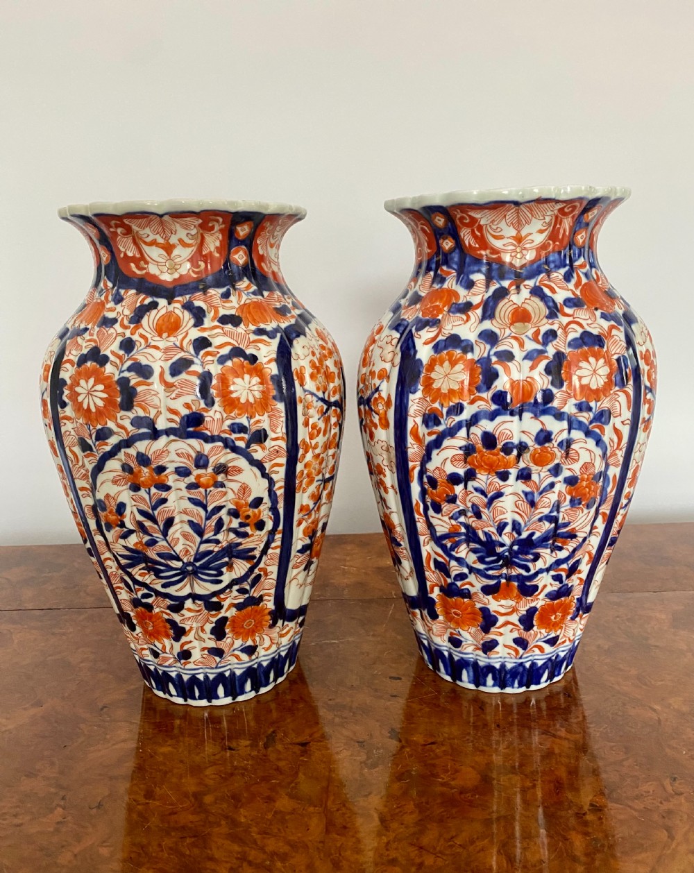 Large Pair Of Antique Japanese Quality Imari Vases  View V