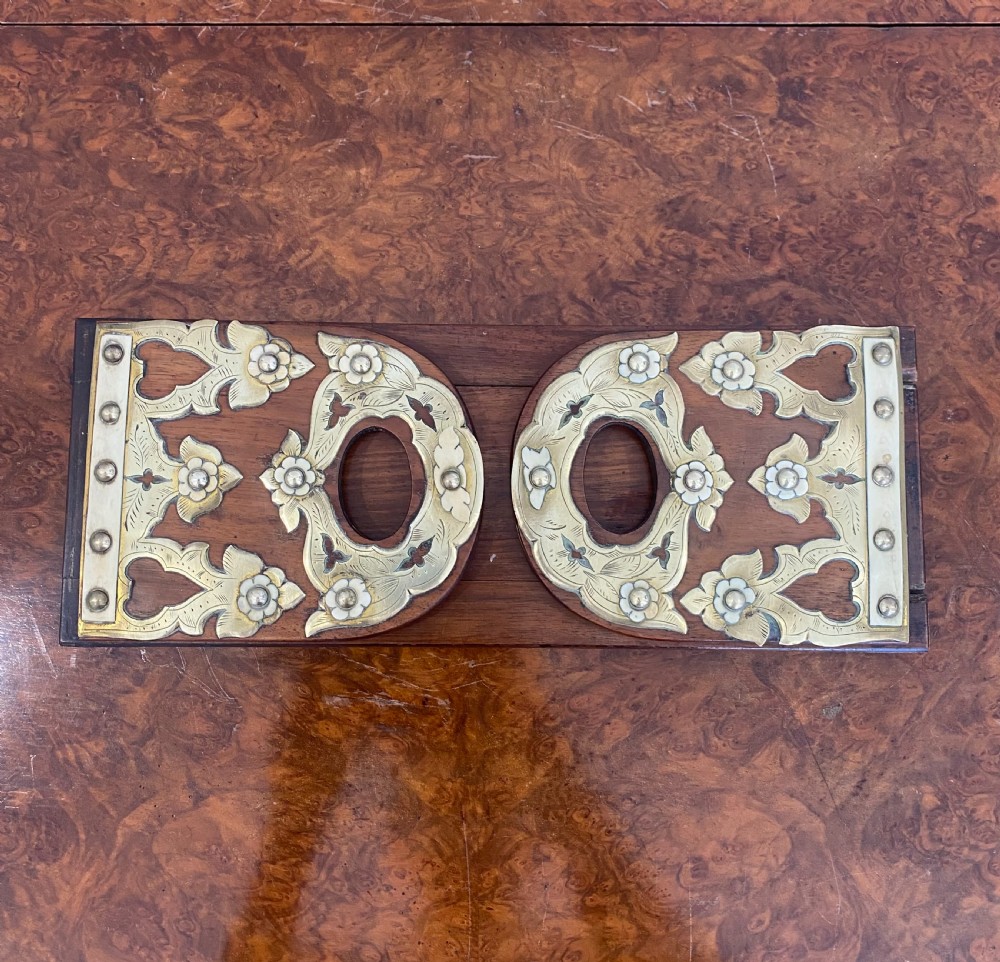 Quality Antique Victorian Walnut & Brass Mounted Sliding Bookends View III