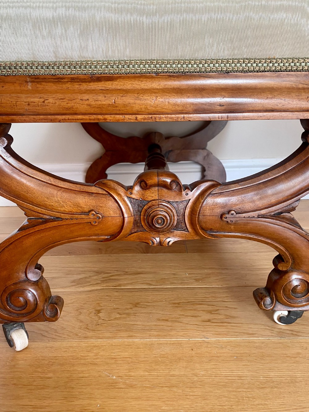 Antique Victorian Quality Walnut Stool  View IV