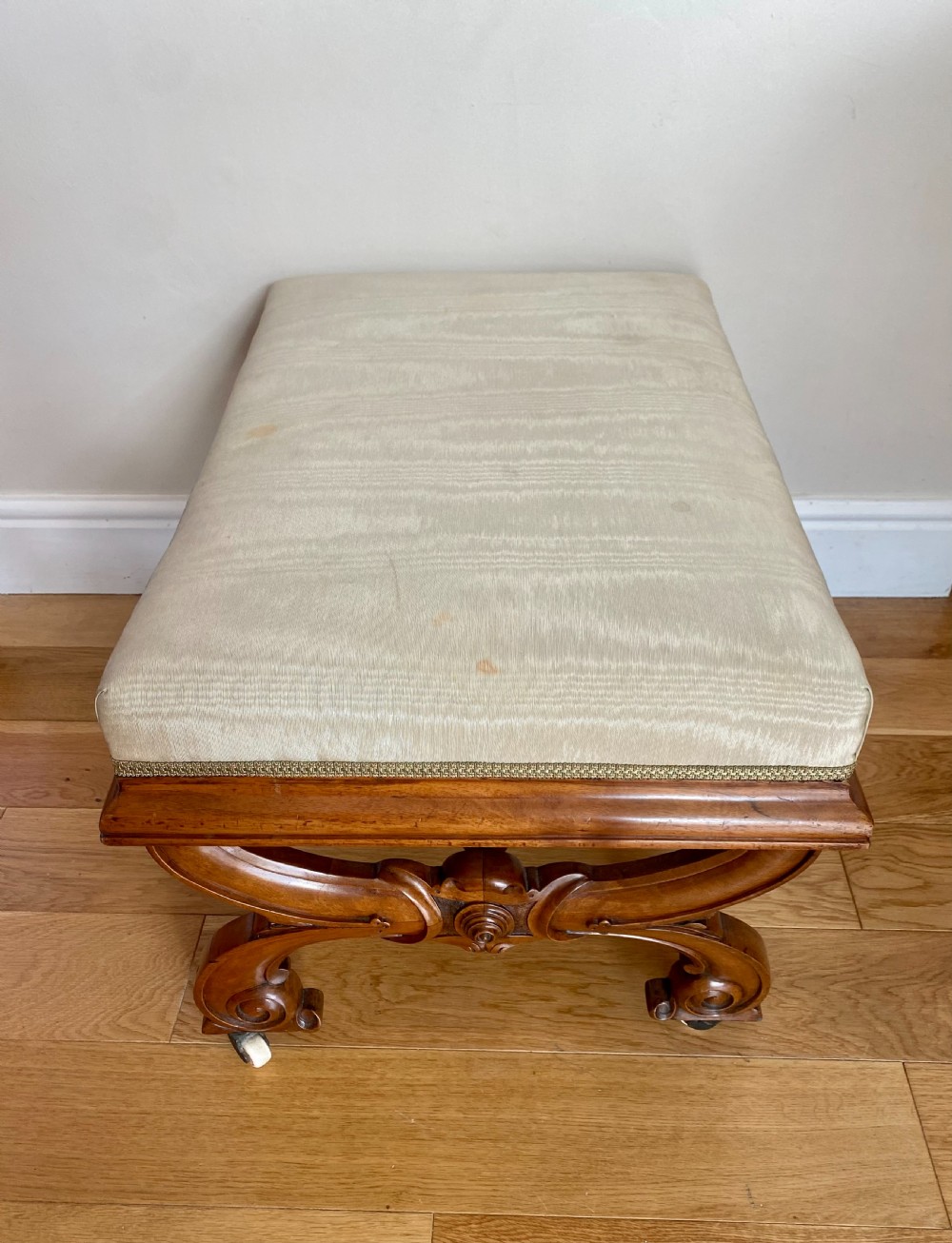 Antique Victorian Quality Walnut Stool  View VI