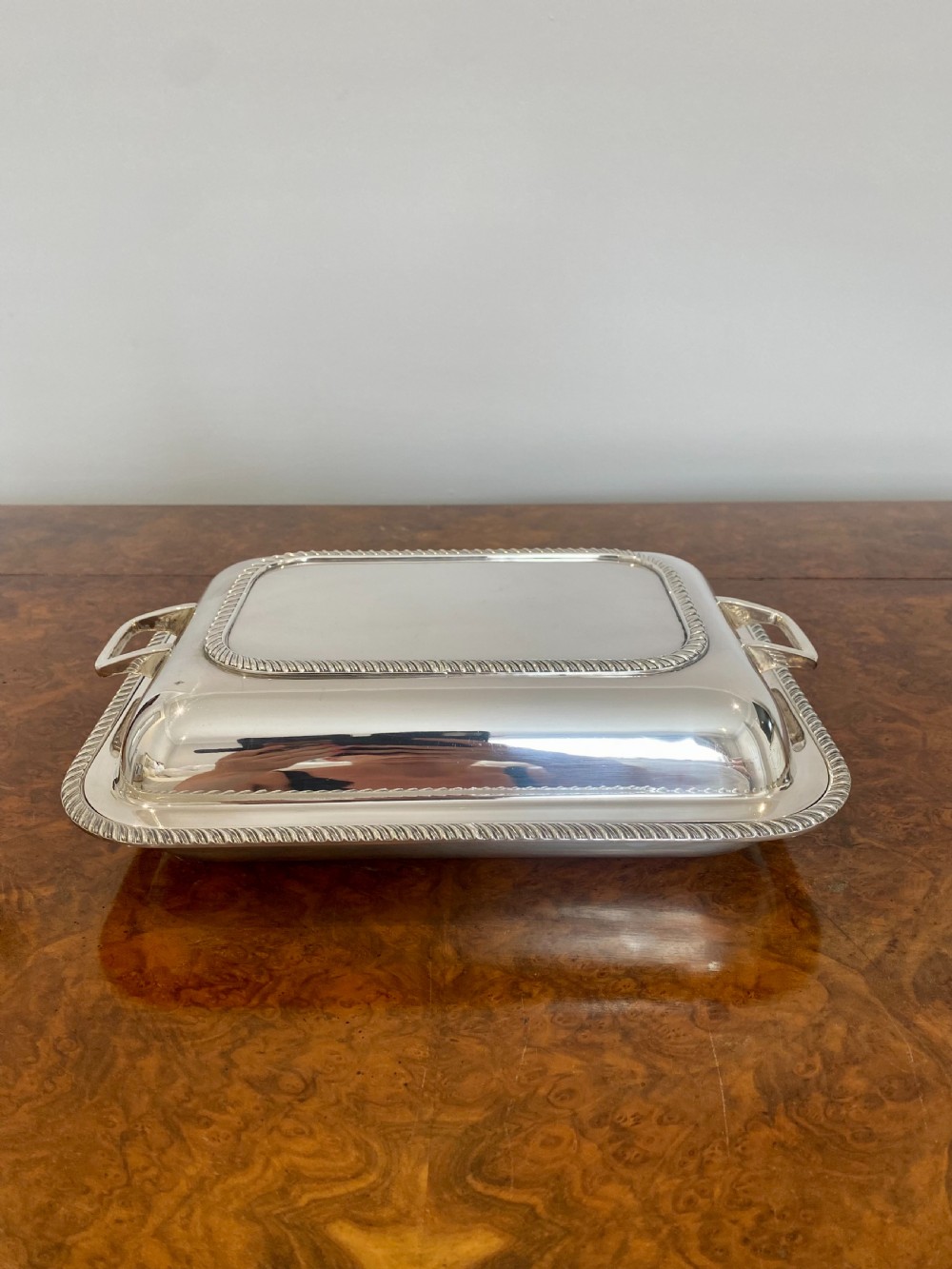 Edwardian Quality Silver Plated Rectangle Entrée View II