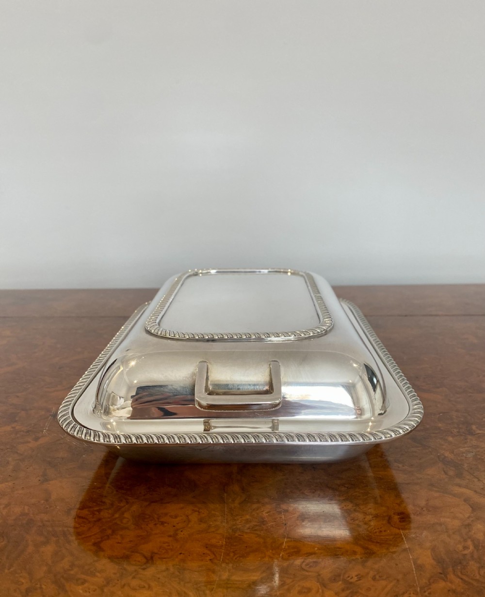 Edwardian Quality Silver Plated Rectangle Entrée View III