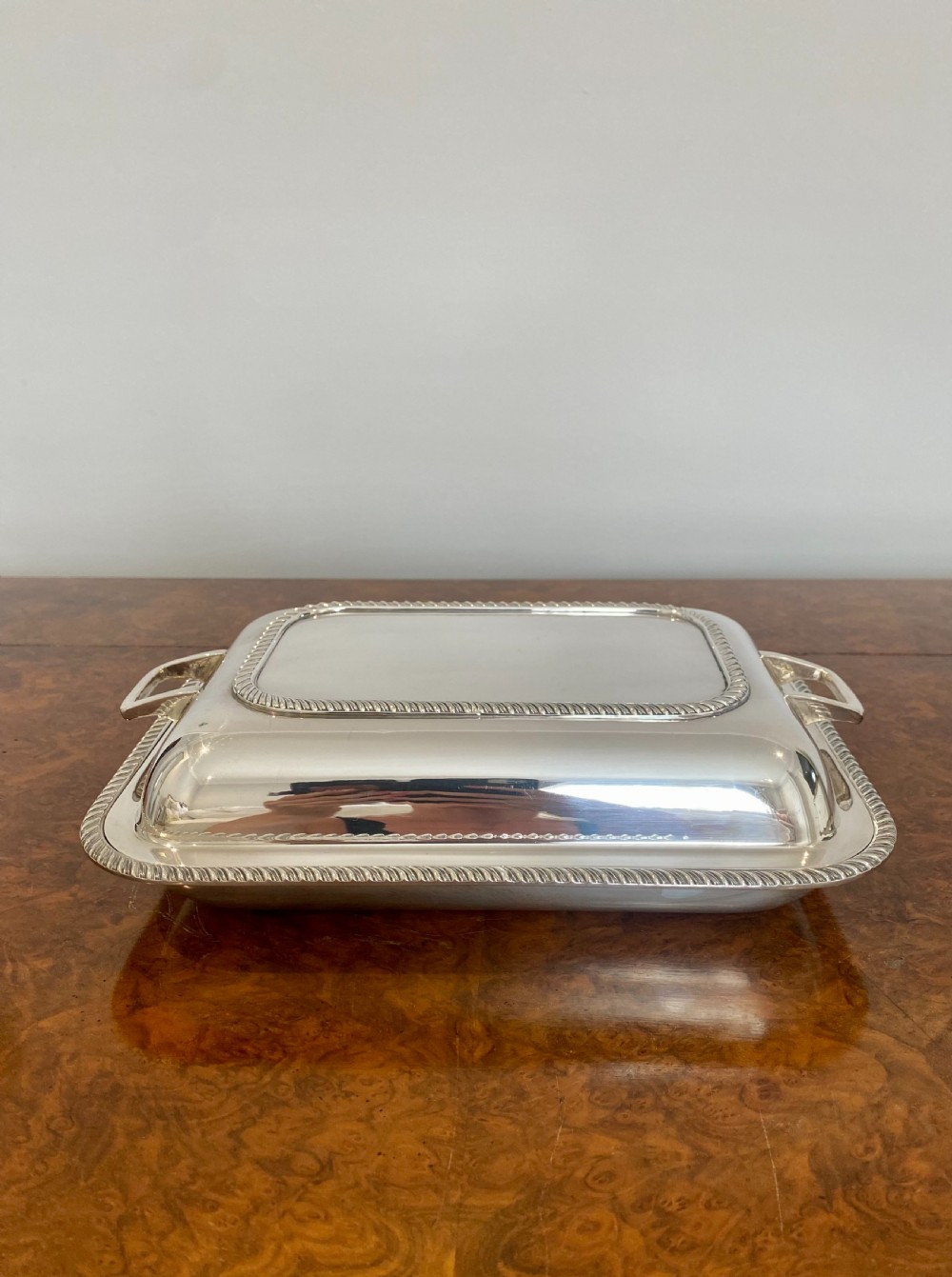 Edwardian Quality Silver Plated Rectangle Entrée View V