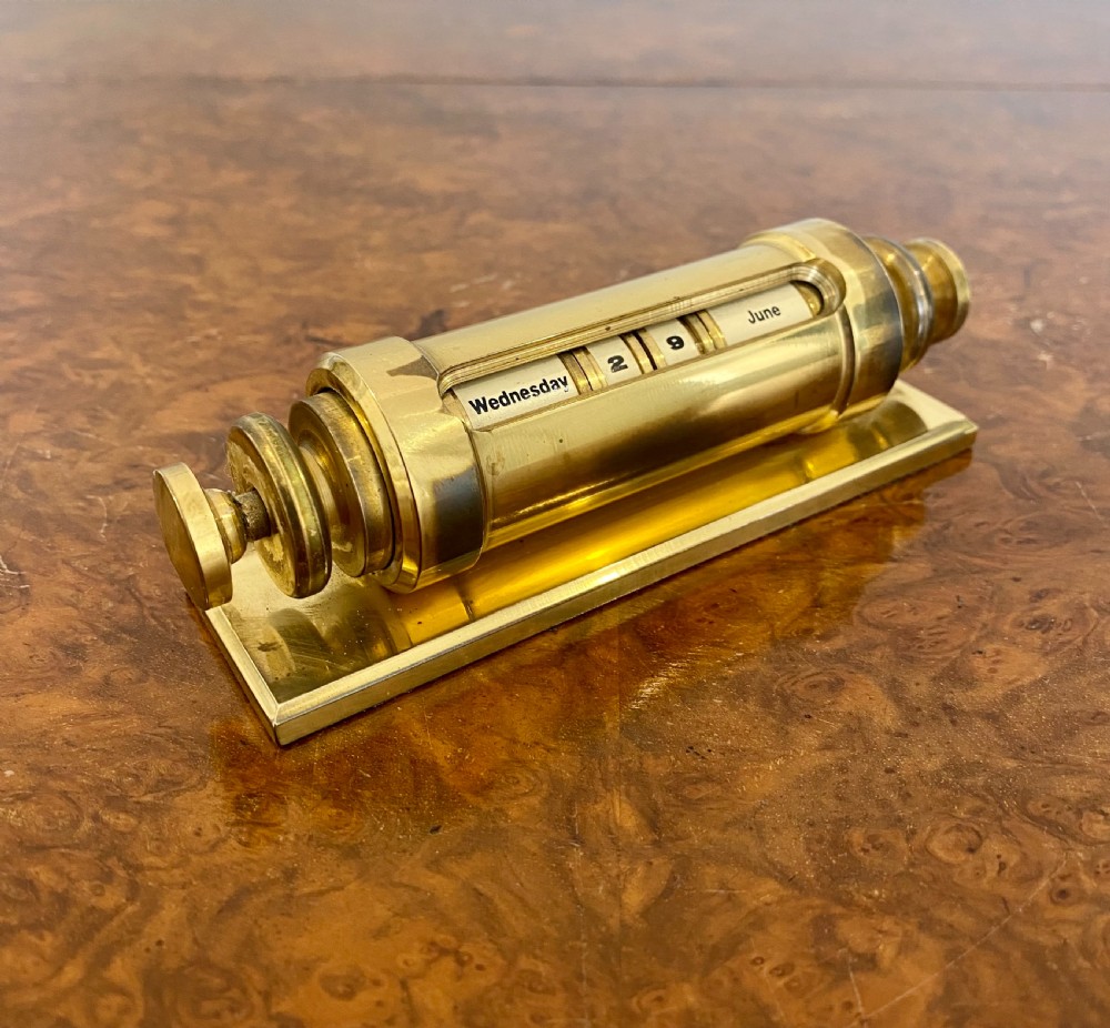 Antique Quality Brass Desk Calendar  View II