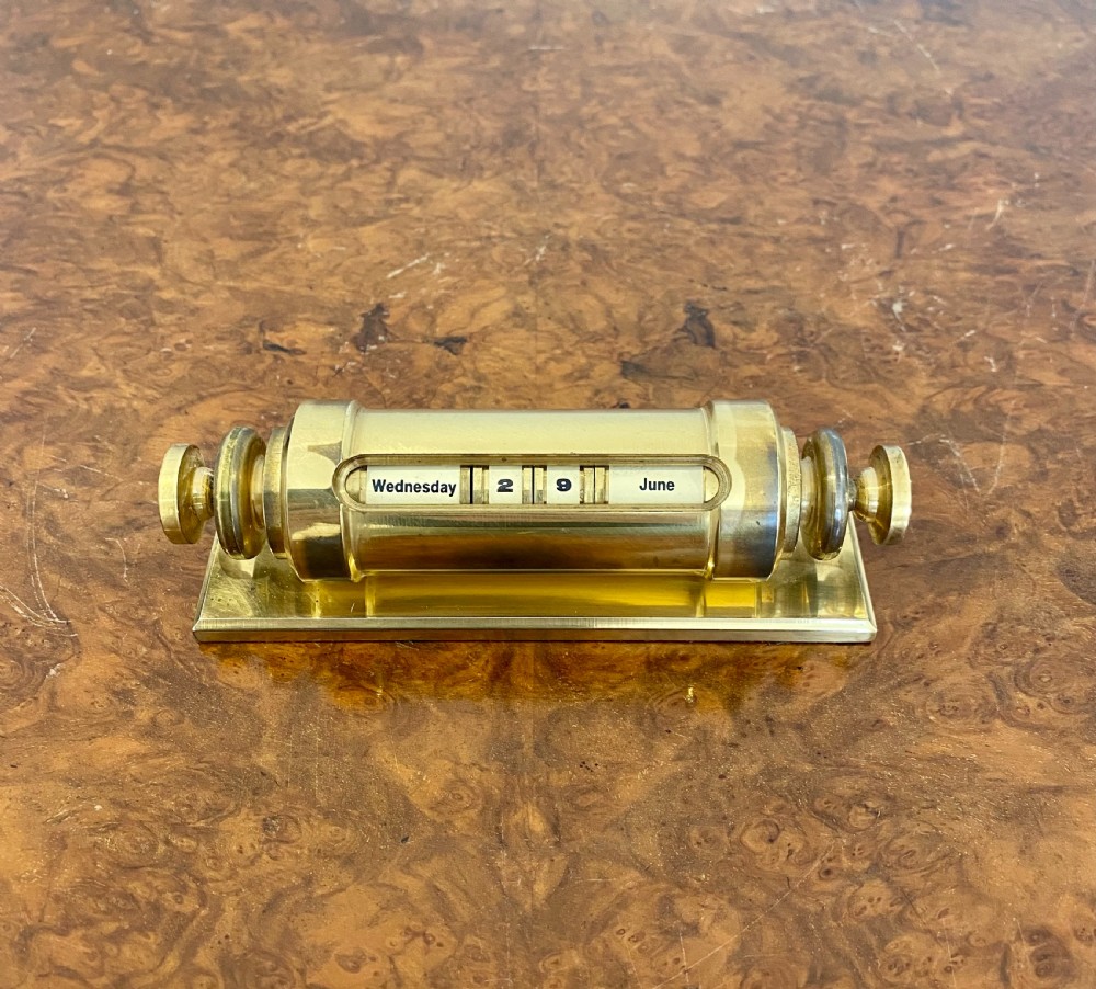 Antique Quality Brass Desk Calendar 