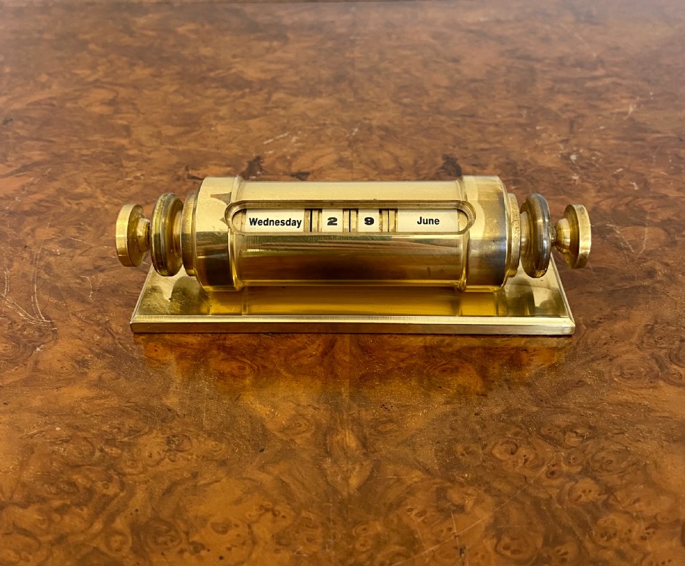Antique Quality Brass Desk Calendar  View III
