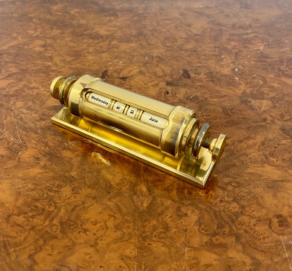 Antique Quality Brass Desk Calendar  View IV