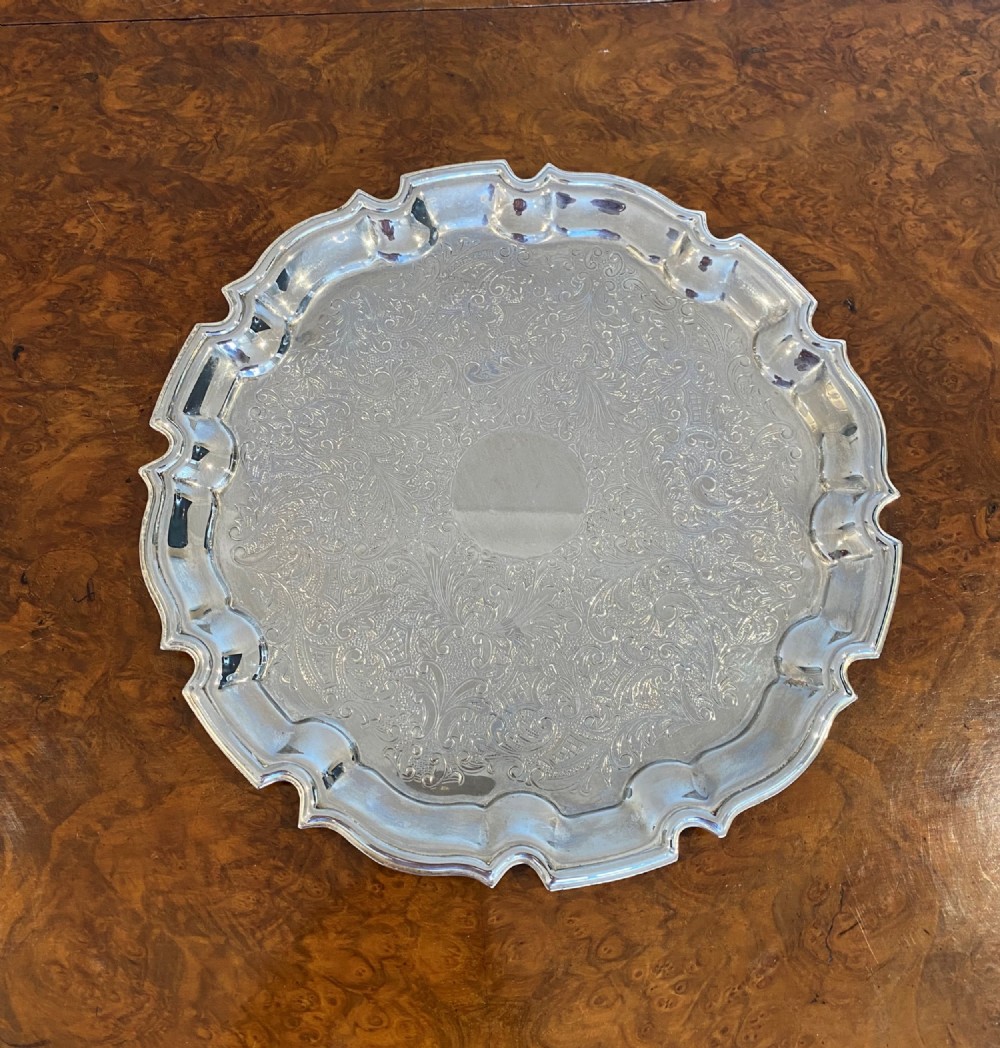 Antique Edwardian Quality Shaped Silver Plated Tray