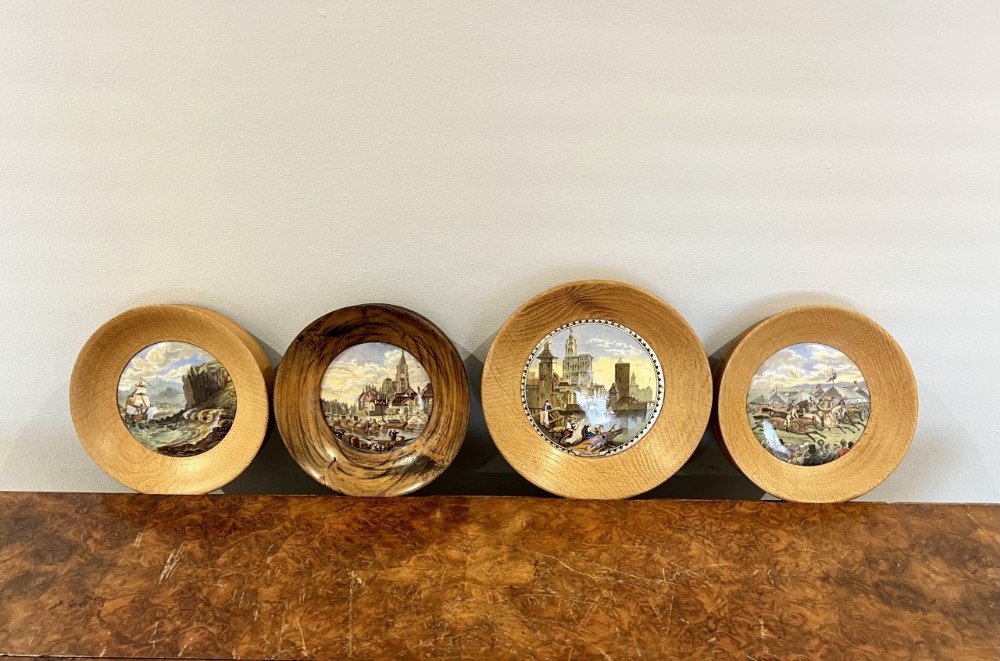 Collection of four antique Victorian quality pot lids 