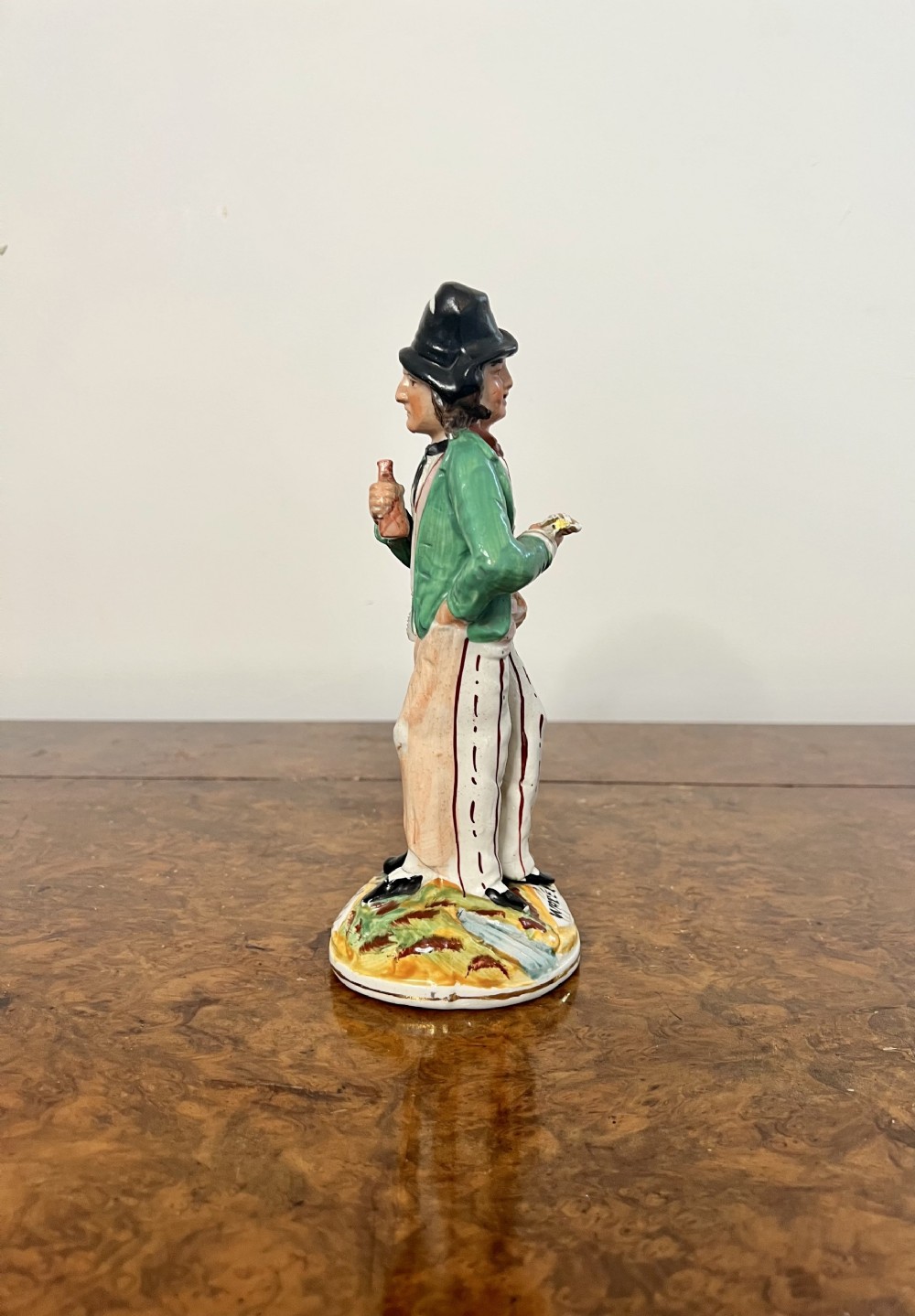 Unusual antique Victorian double sided Staffordshire figure 