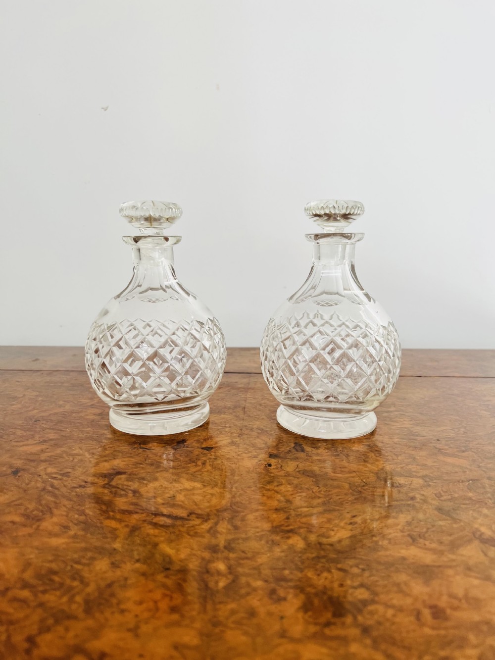 Lovely pair of cut glass antique Edwardian decanters 