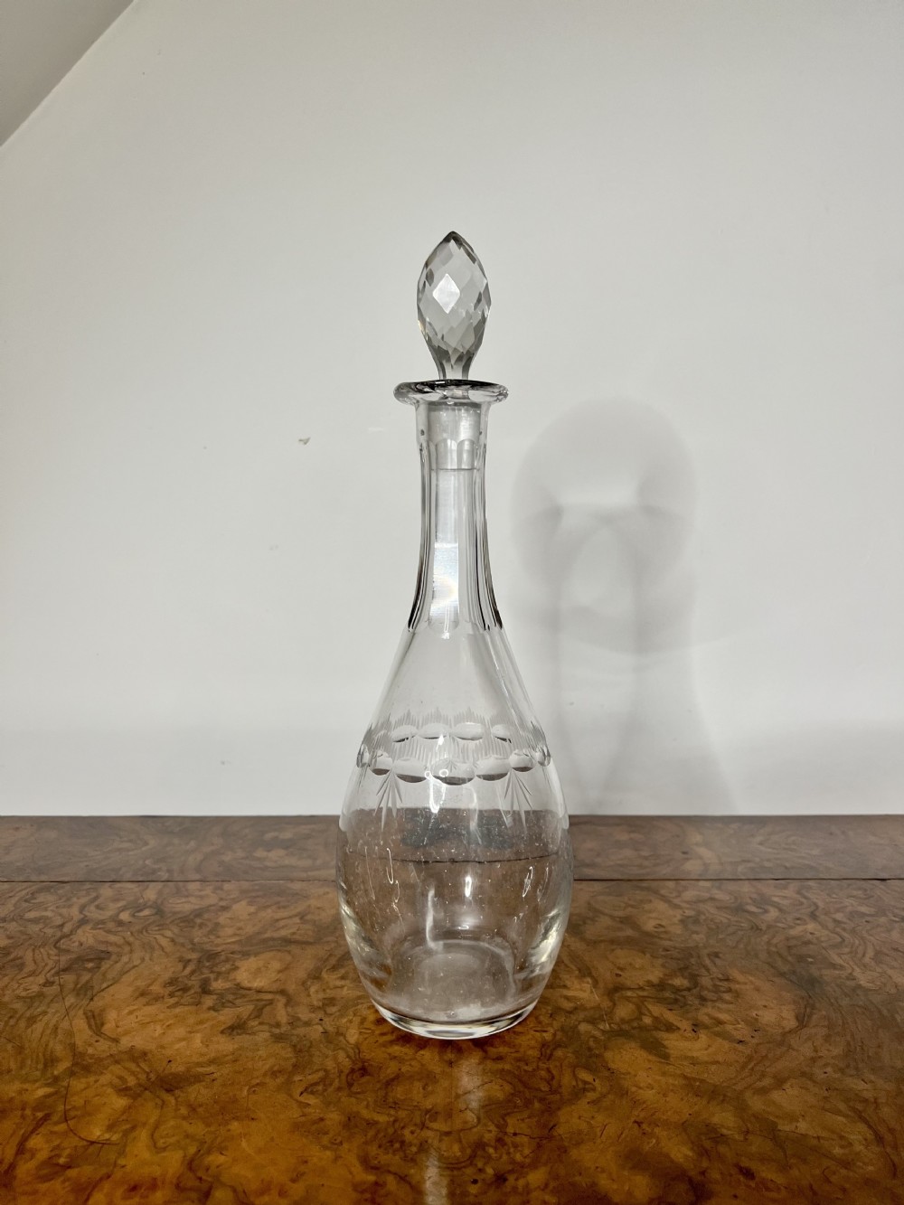 Quality antique Edwardian glass decanter 