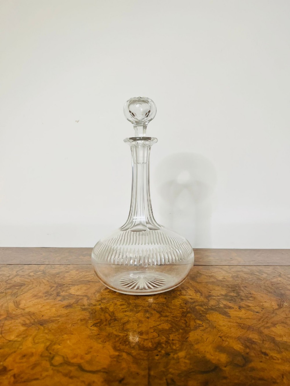 Quality antique Victorian cut glass decanter 