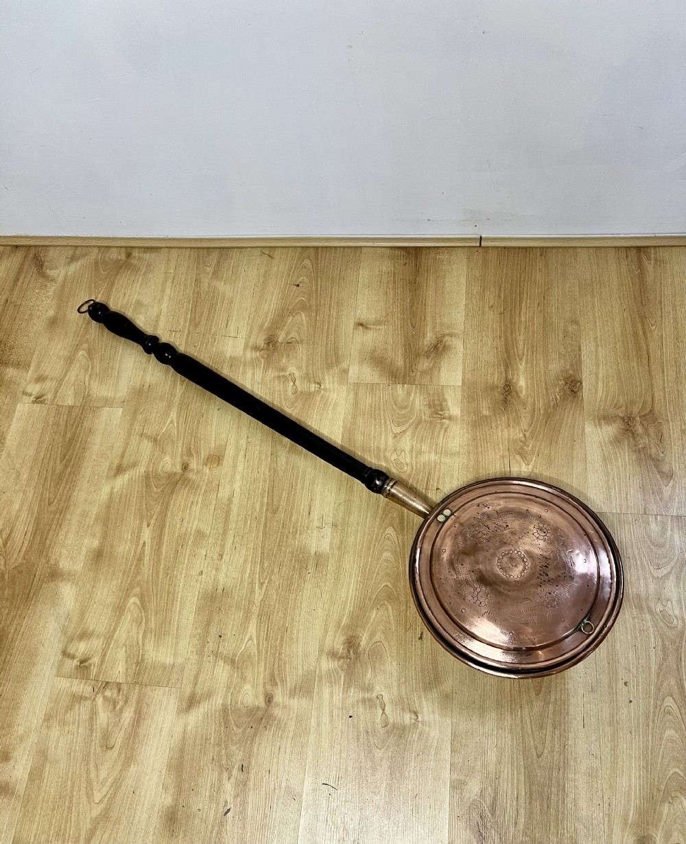 Antique George III copper warming pan 