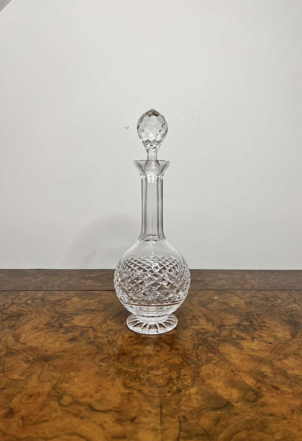 Elegant antique Edwardian cut glass decanter 